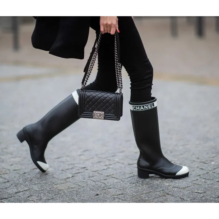 Chanel Cap Toe Rain Boots, size 39