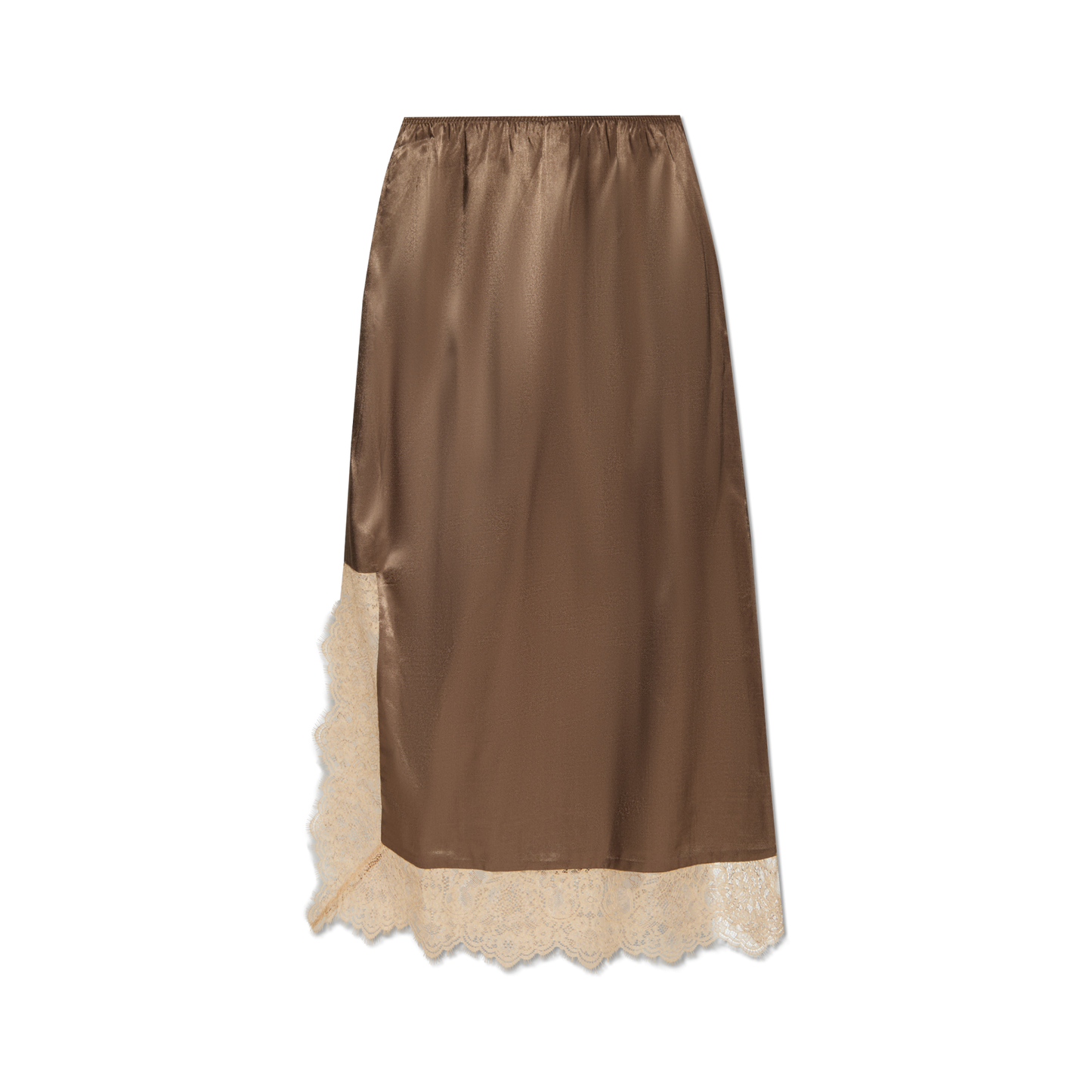 Munthe "Ravin" Slip Skirt w Lace in Brown, size 34