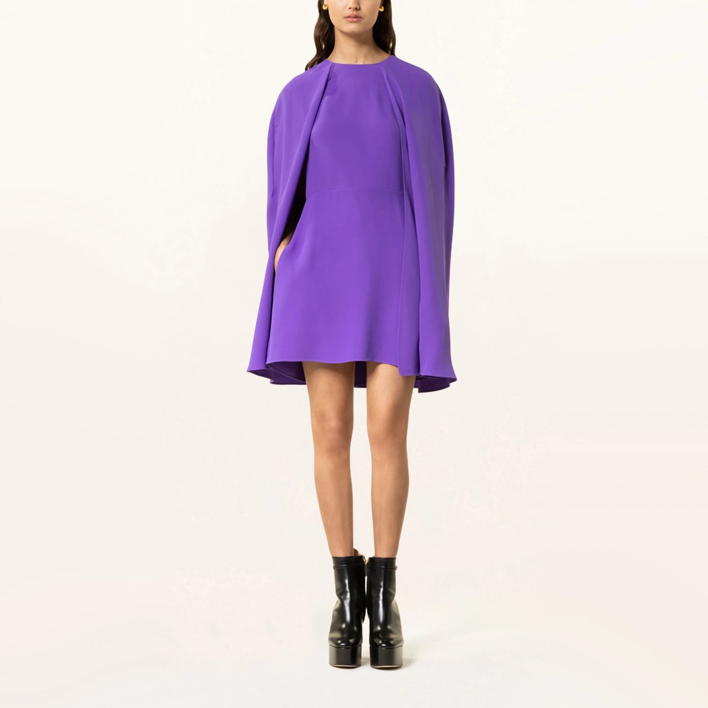 Valentino Silk Cape Dress in Purple, size 36 (fits size 0)