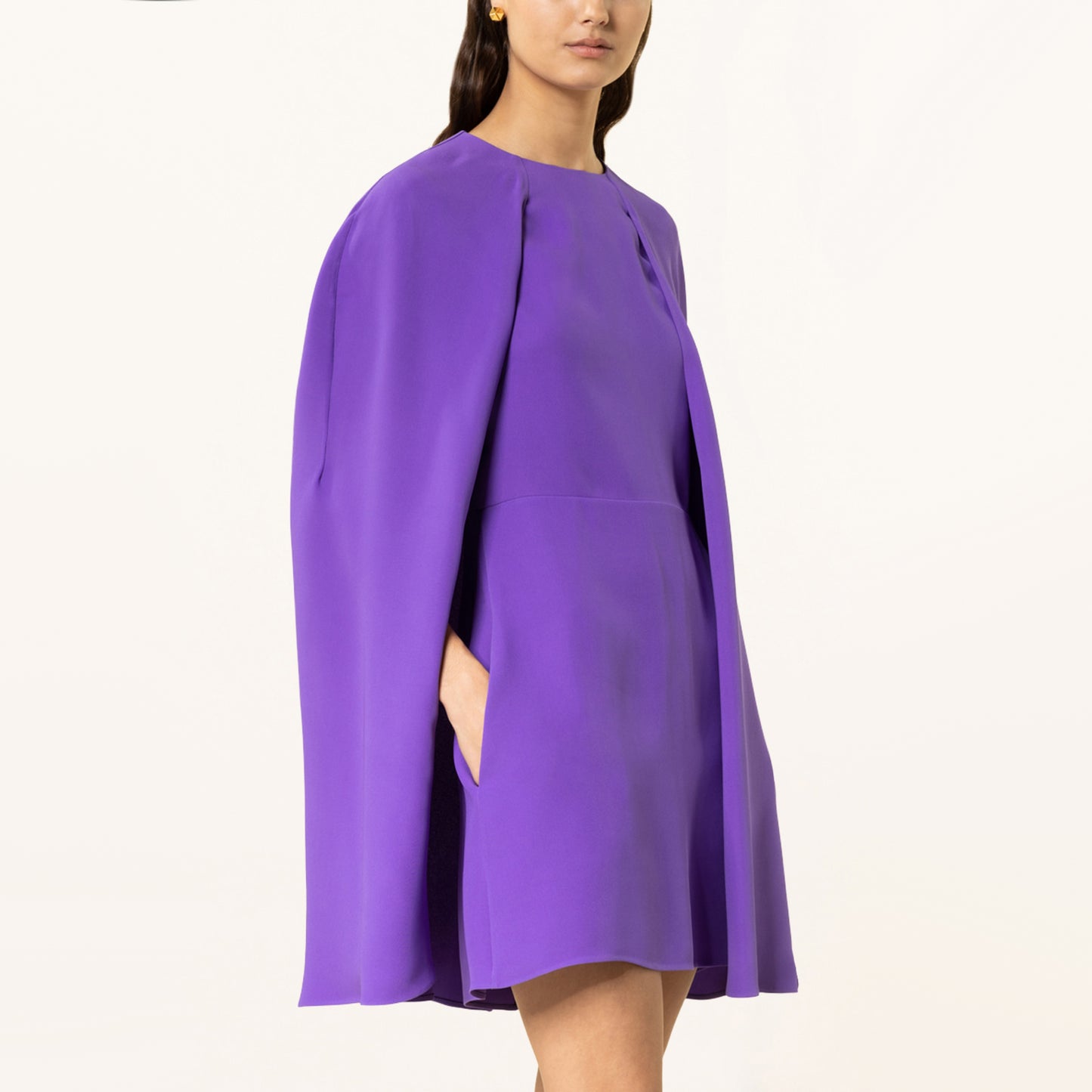 Valentino Silk Cape Dress in Purple, size 36 (fits size 0)