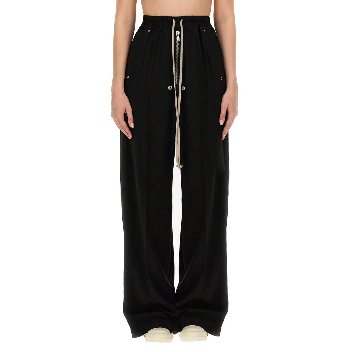 Rick Owens "Bela" Wide Leg Crepe Pants in Black, size 8US