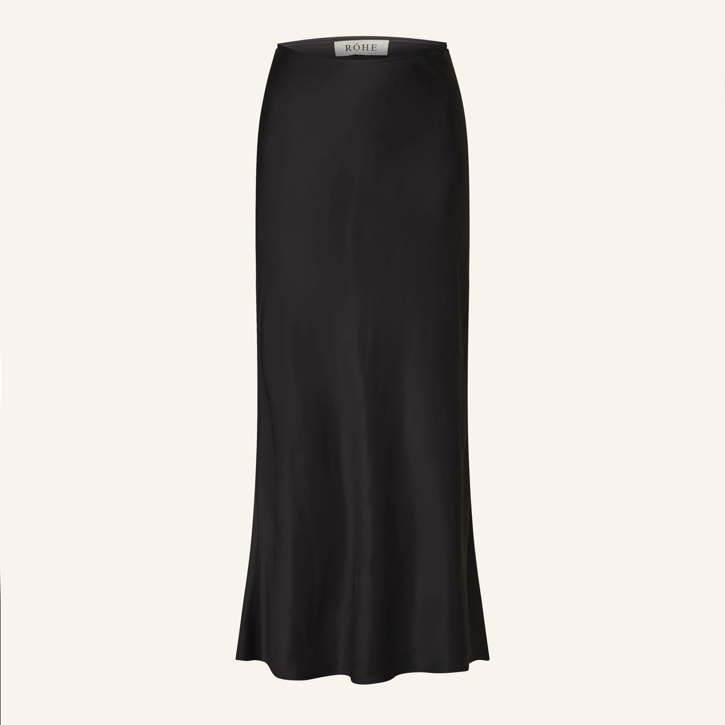 Rohe Long Satin Skirt in Black, size 40 (size 6/8)