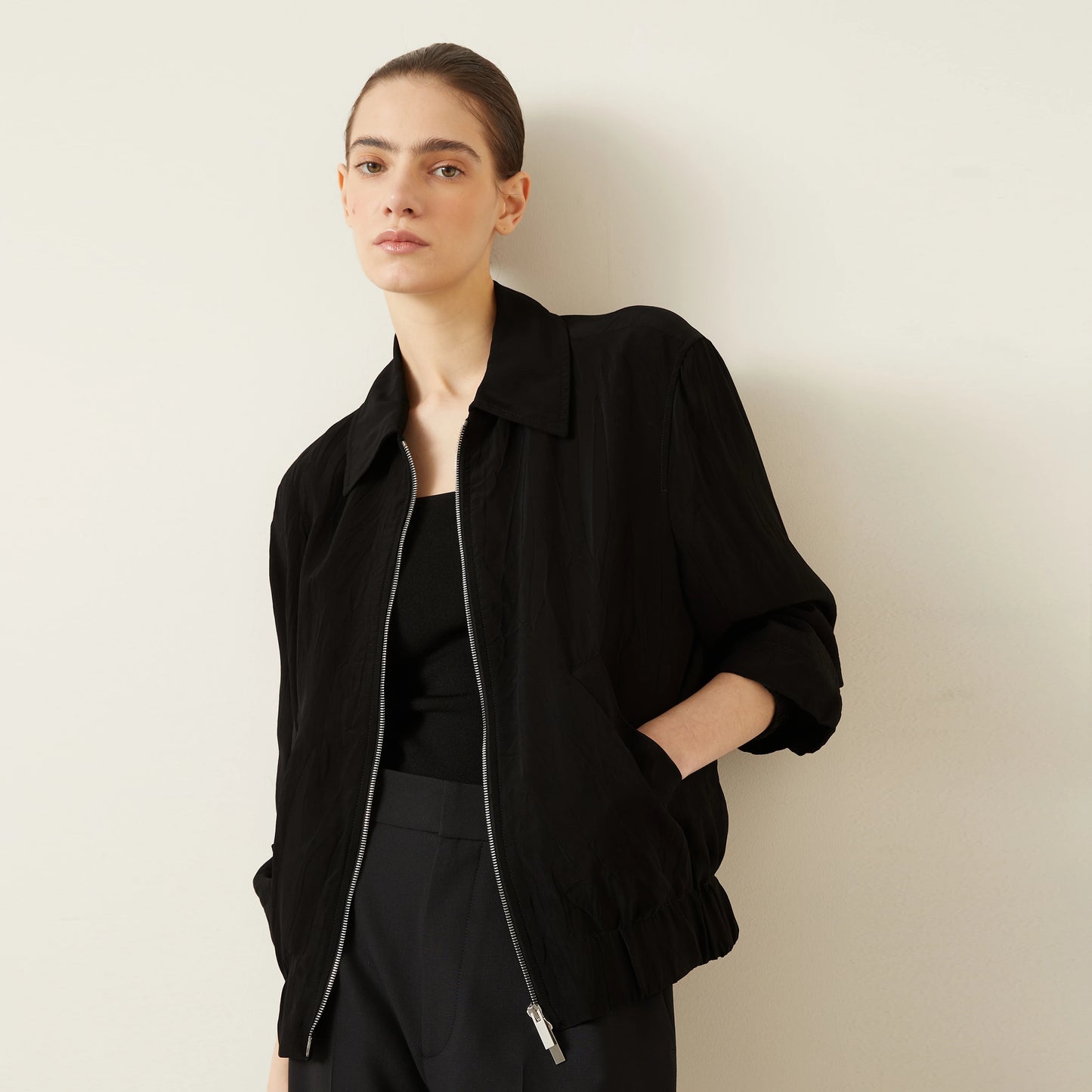 Gauchere Bomber Jacket in Black, size 42