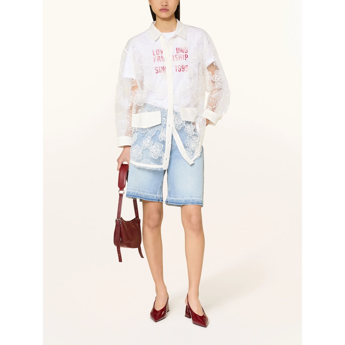 BAUM UND PFERDGARTEN "Annica" Lace Blouse in White, size 36