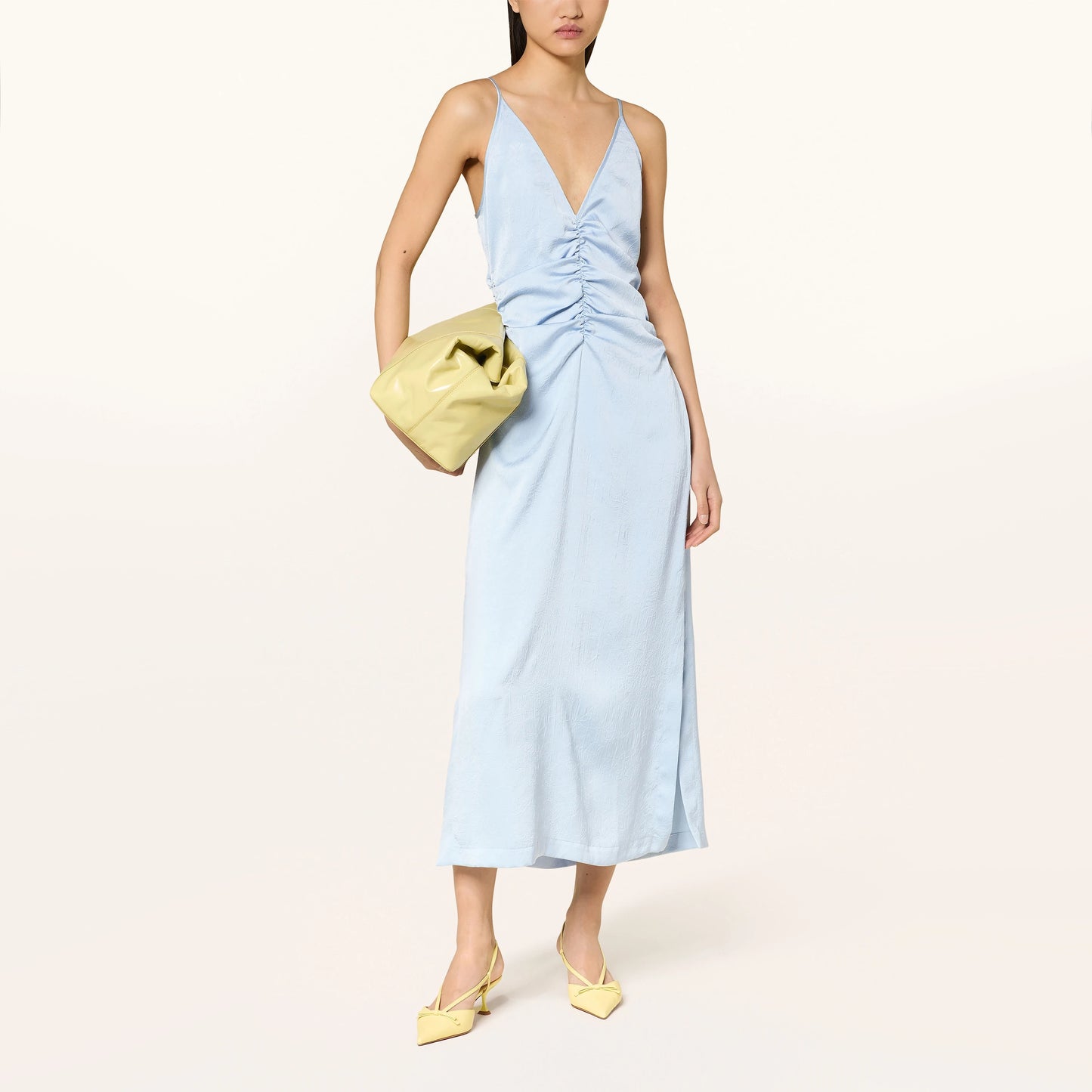 Baum Und Pferdgarten "Atalia" Gathered Satin Dress in Blue, size 38