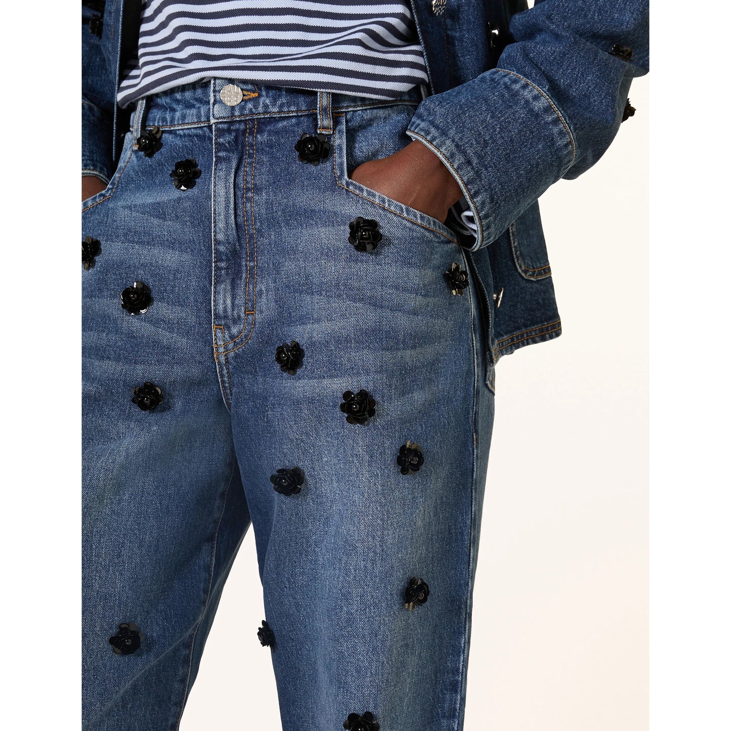 Baum und Pferdgarten "Narane" Flower Applique Jeans, size 36 (like 26/27 in jeans)