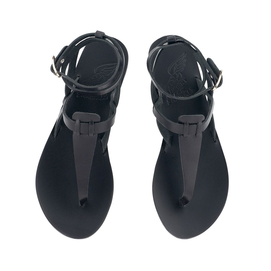 Ancient Greek "Estia" Sandals in Black, size 39