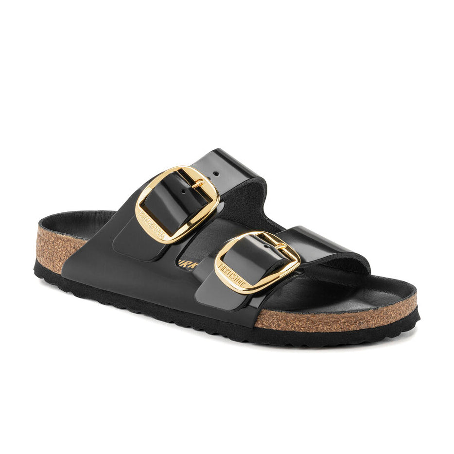 Birkenstock Arizona Sandals in Black Patent Leather, size 40