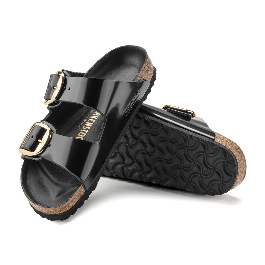 Birkenstock Arizona Sandals in Black Patent Leather, size 40