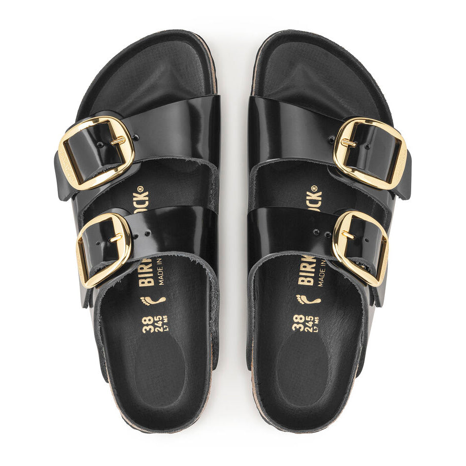 Birkenstock Arizona Sandals in Black Patent Leather, size 40