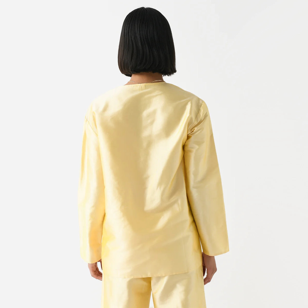 Donni Taffeta Split Top in "Butter" (Yellow), size Small