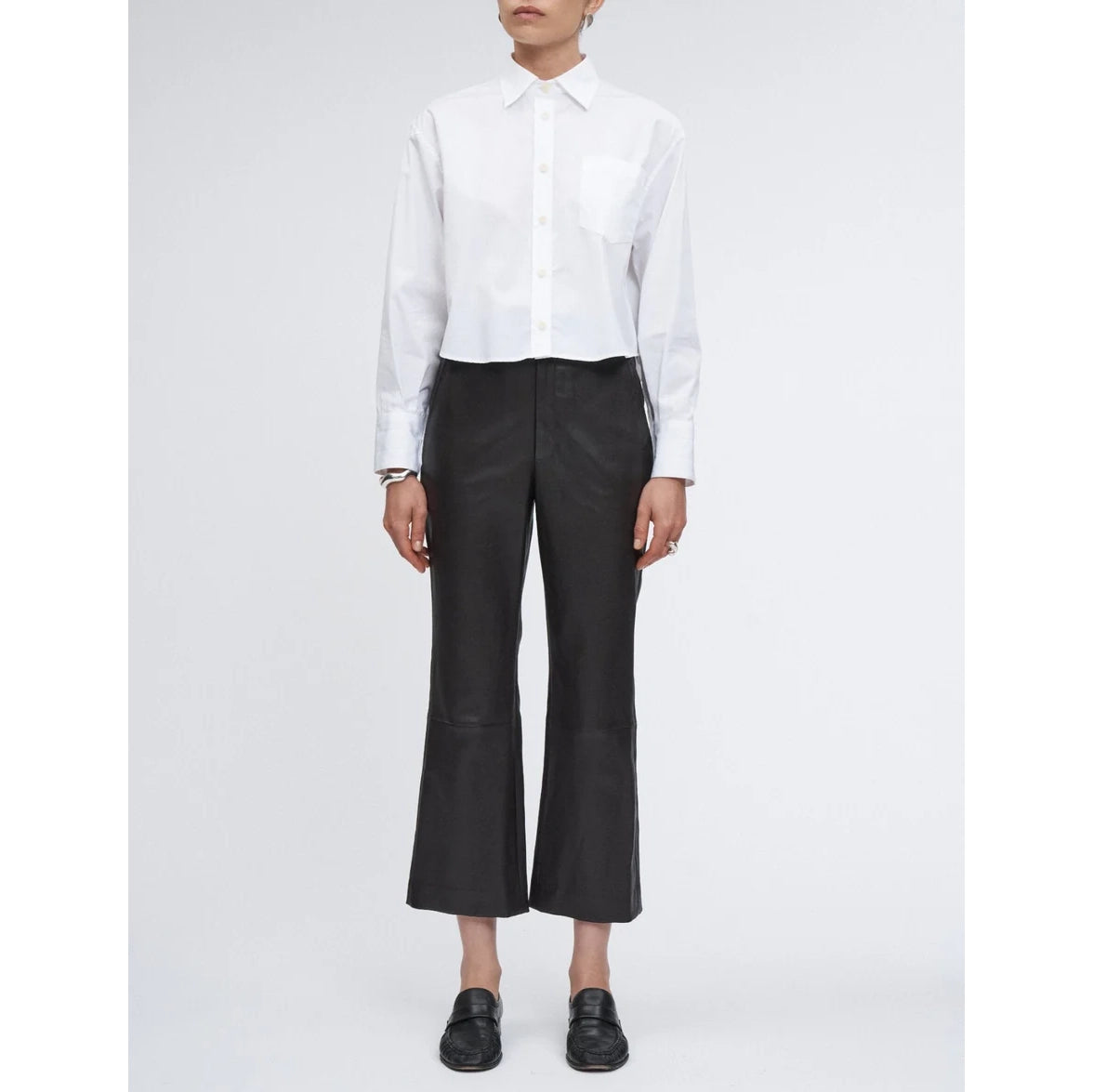 Maria McManus Cropped Shirt in White, size XS
