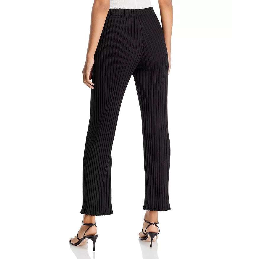 Simon Miller Ribbed Knit Crop Flare Pants in Black, size XS