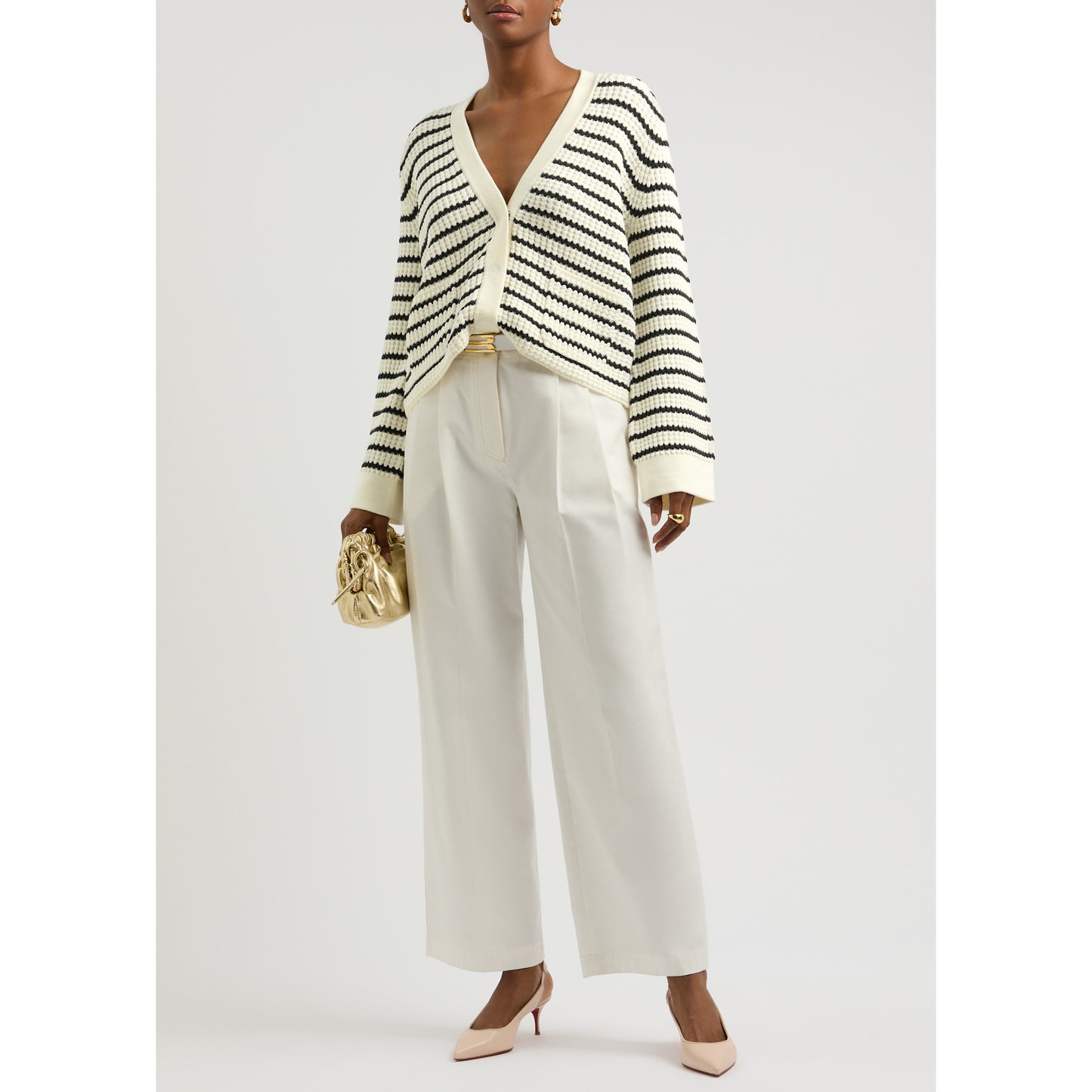 Forte_Forte Striped Wool Cardigan, size "0" (fits XS/S)