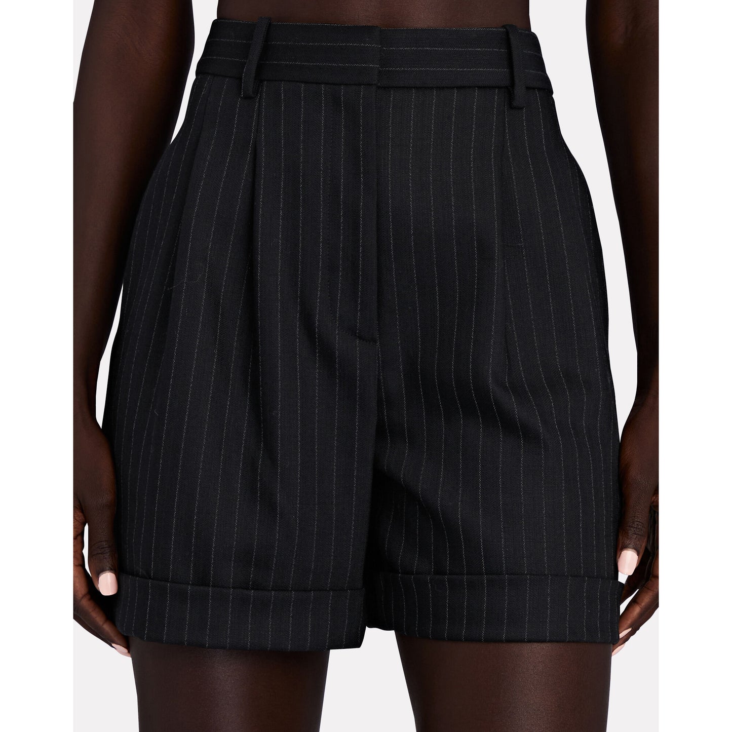 Nili Lotan "Angeline" Pinstripe Wool Shorts, size 2