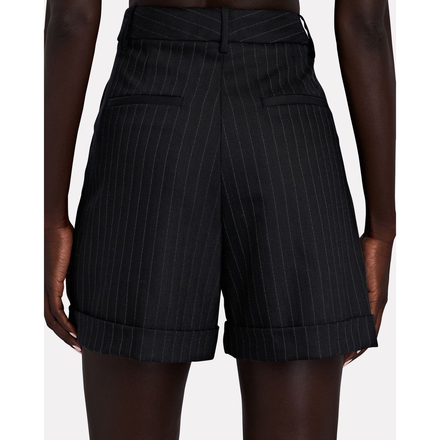 Nili Lotan "Angeline" Pinstripe Wool Shorts, size 2