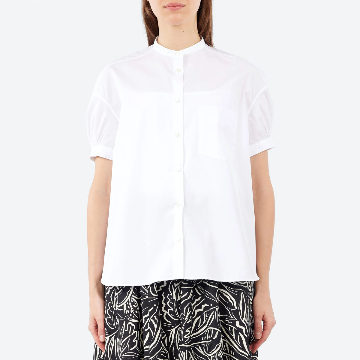 Aspesi Short Sleeve Poplin Shirt in White, size 42 (about a medium)