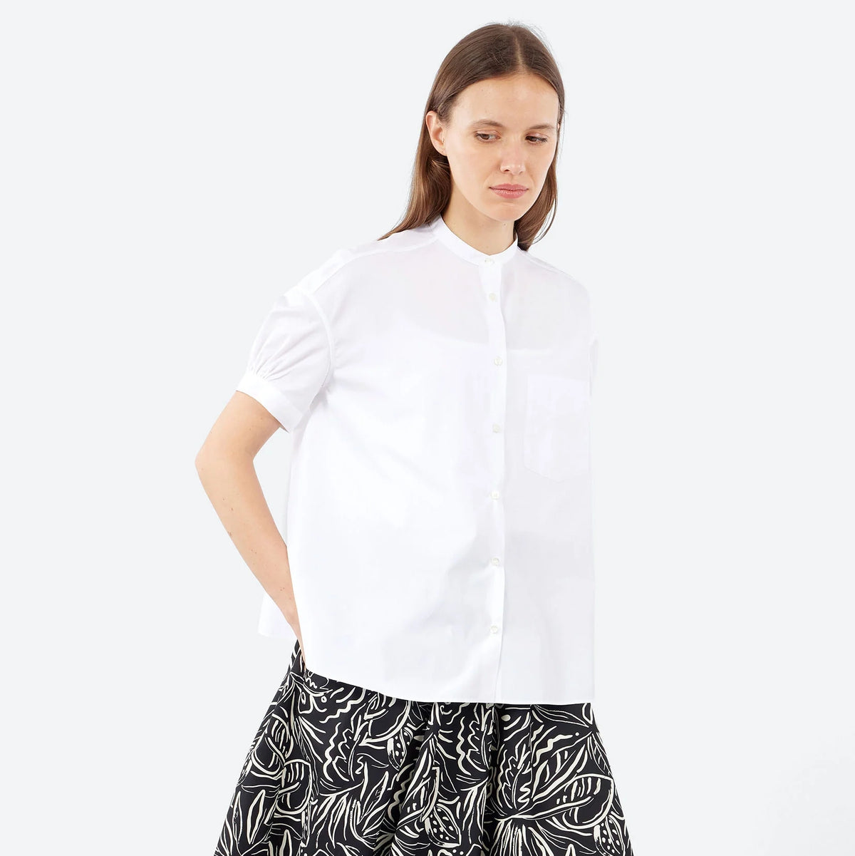 Aspesi Short Sleeve Poplin Shirt in White, size 42 (about a medium)
