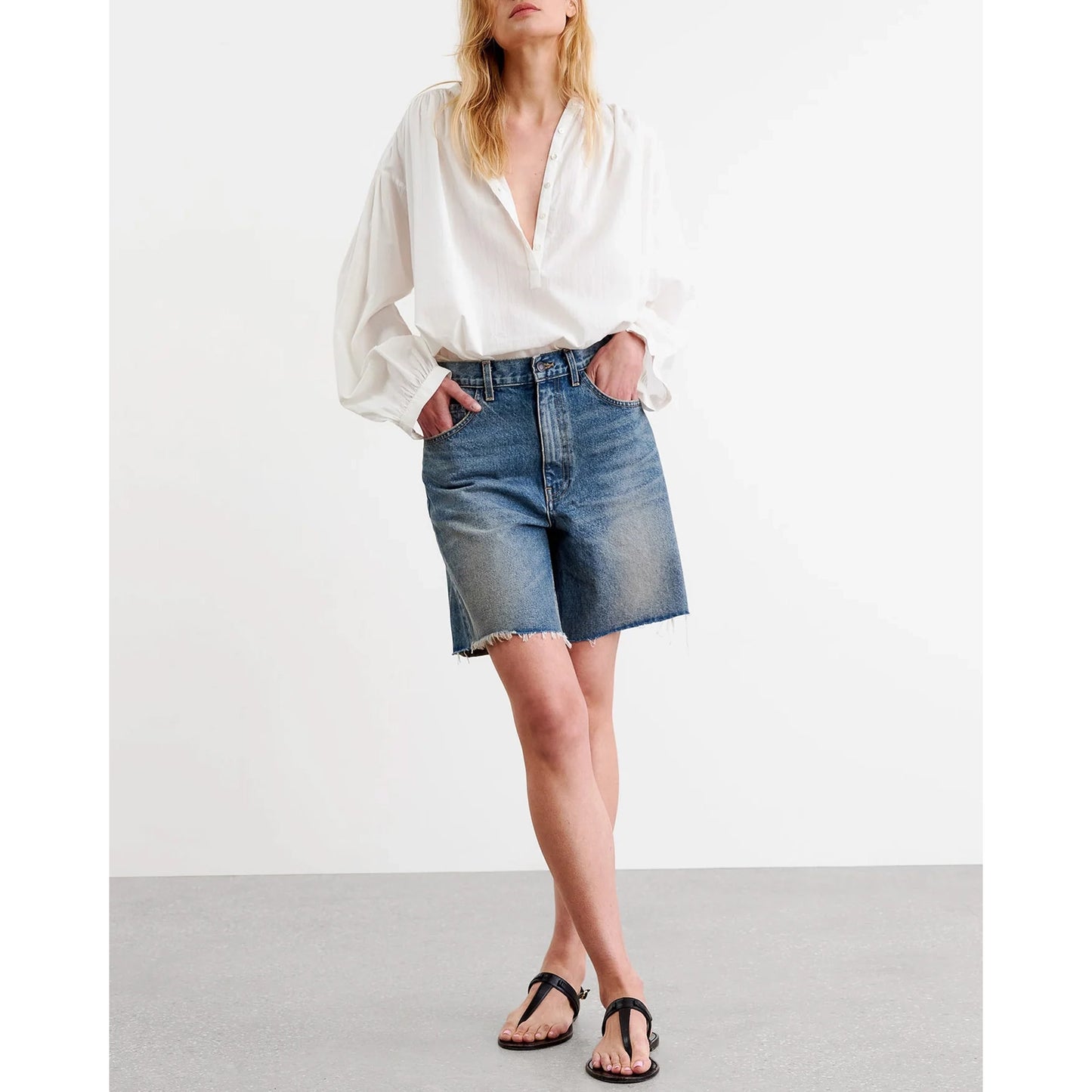 Nili Lotan "Russel" Denim Shorts in "Summer Wash", size 29