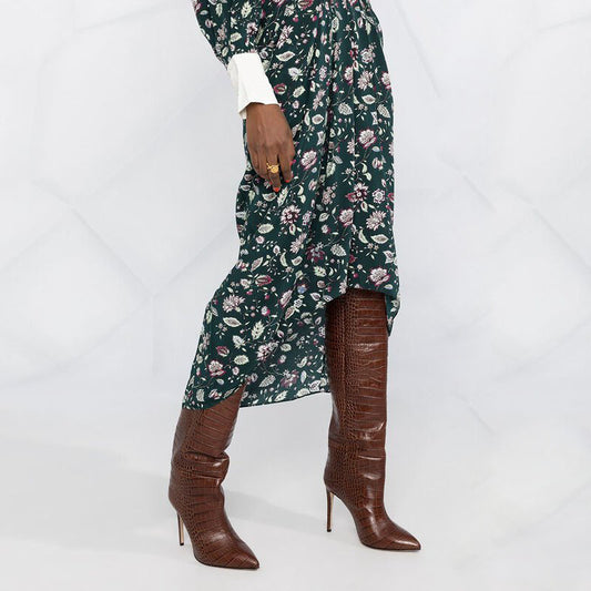 Isabel Marant "Ginkinali" Green Floral Silk Skirt, Size 34 (fits XXS)