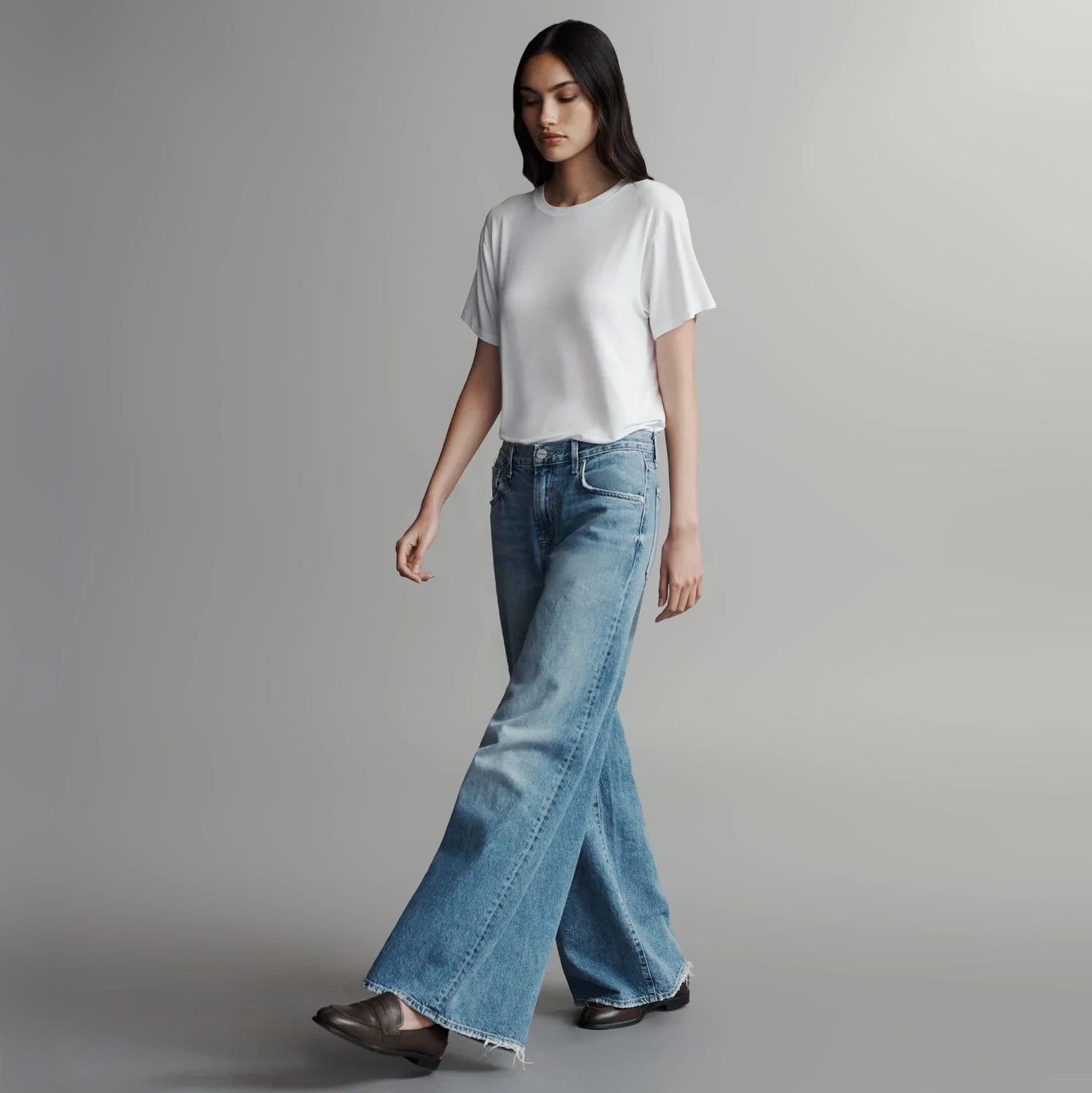 TWP "Tiny Dancer" Wide Leg Jeans in "Vintage Wash", size 27