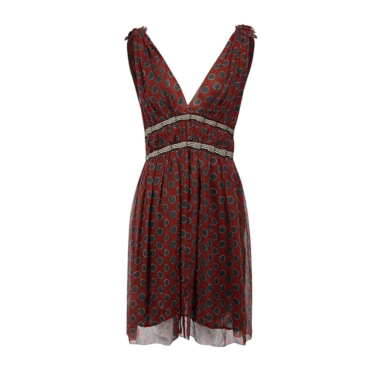 Robe à pois en soie bordeaux Isabel Marant Etoile, taille 40