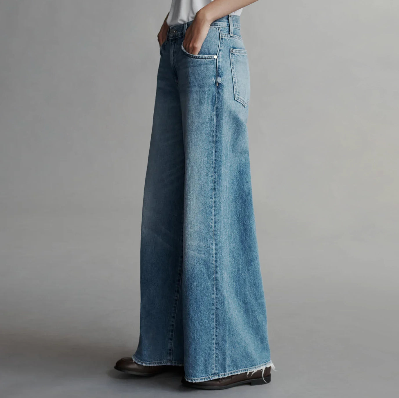 TWP "Tiny Dancer" Wide Leg Jeans in "Vintage Wash", size 27
