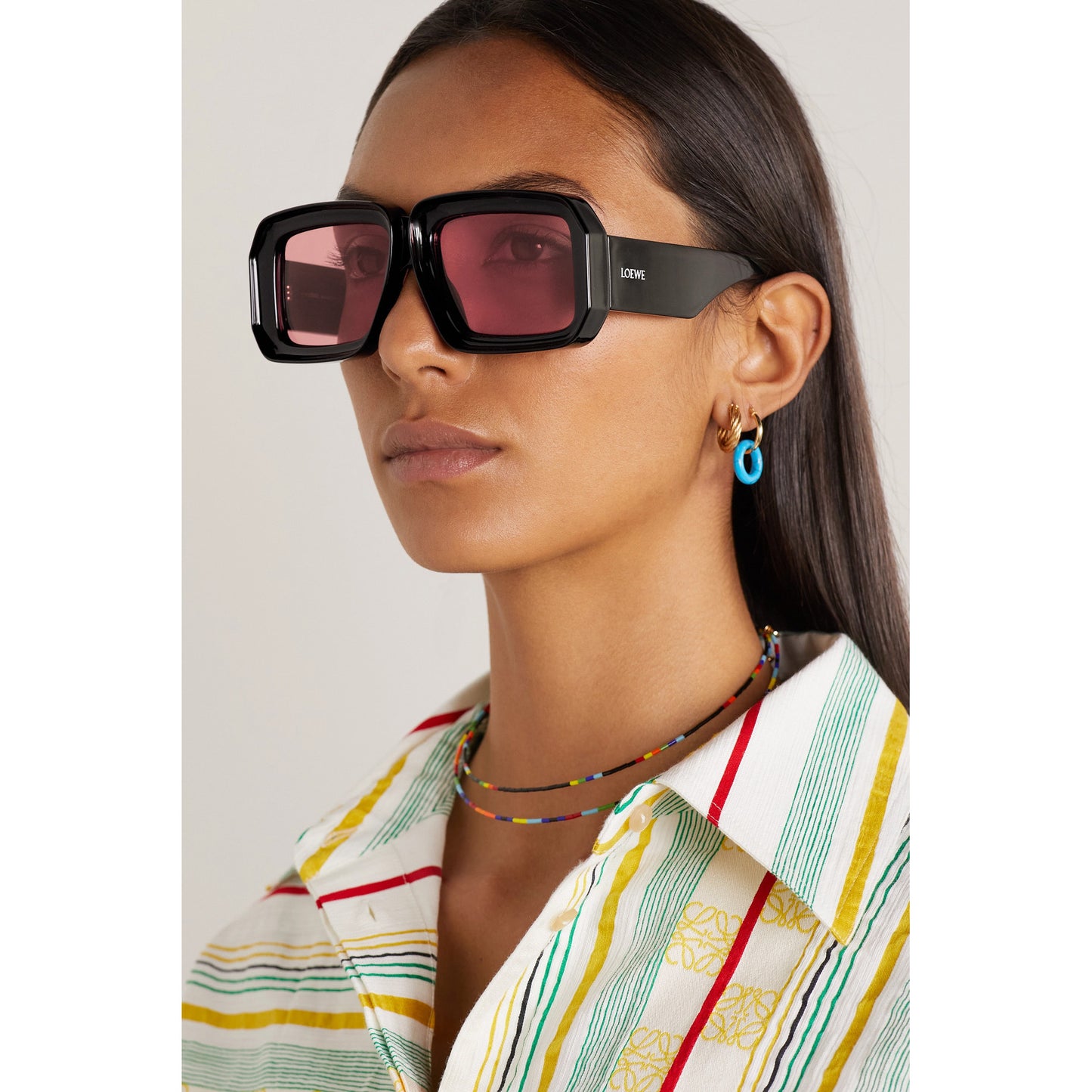 Loewe x Paula's Ibiza 'Dive In Mask' Sunglasses in "Shiny Black"