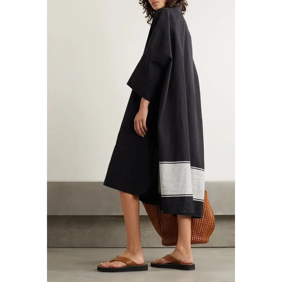 Joseph "Baker" Cotton Linen Oversize Shirtdress in Black, size 38 (fits XL?)