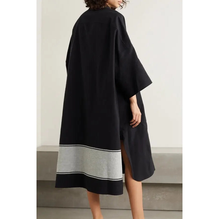 Joseph "Baker" Cotton Linen Oversize Shirtdress in Black, size 38 (fits XL?)