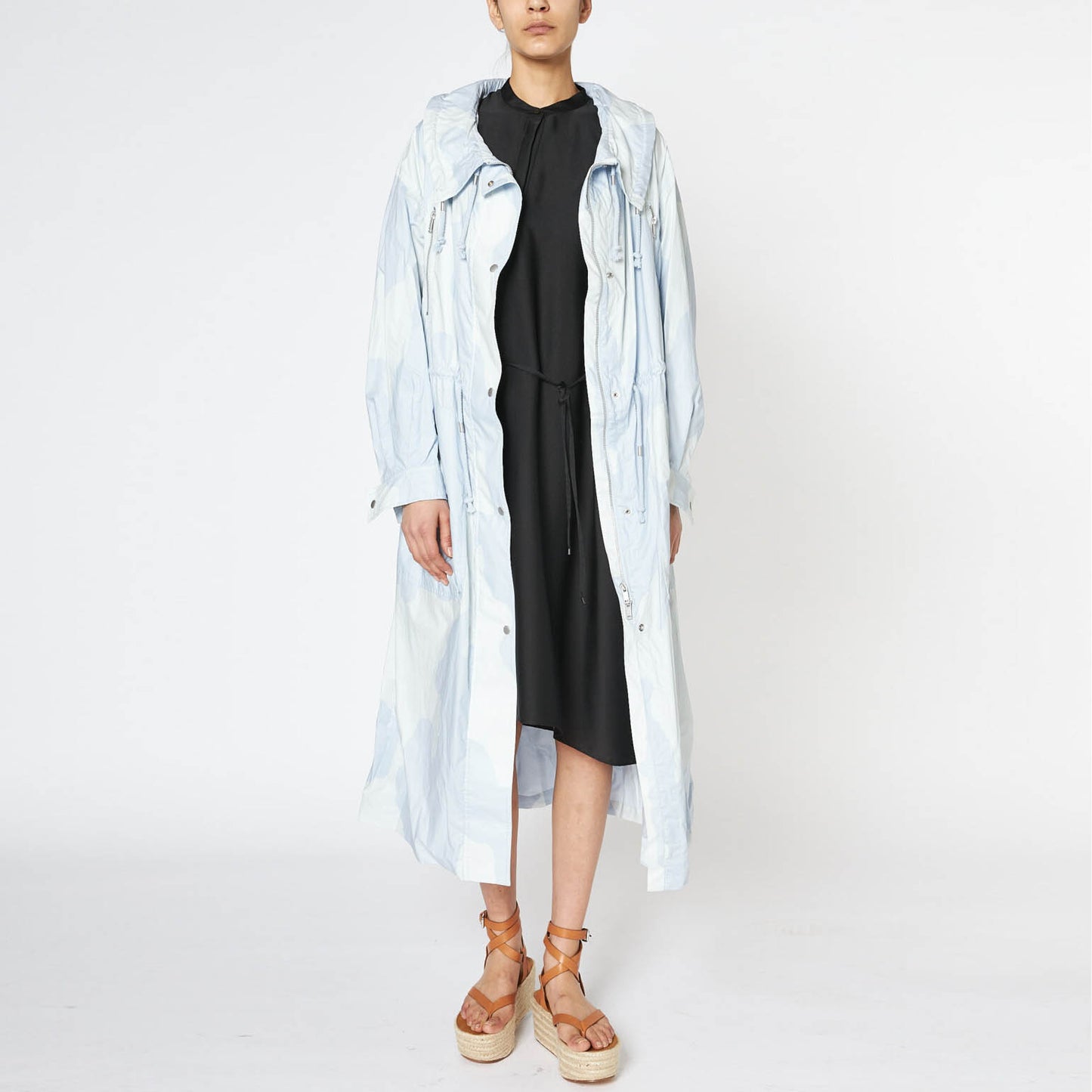 Isabel Marant Etoile Trench imprimé camouflage bleu clair « Dilumbi », taille 34 (convient à XS/S)