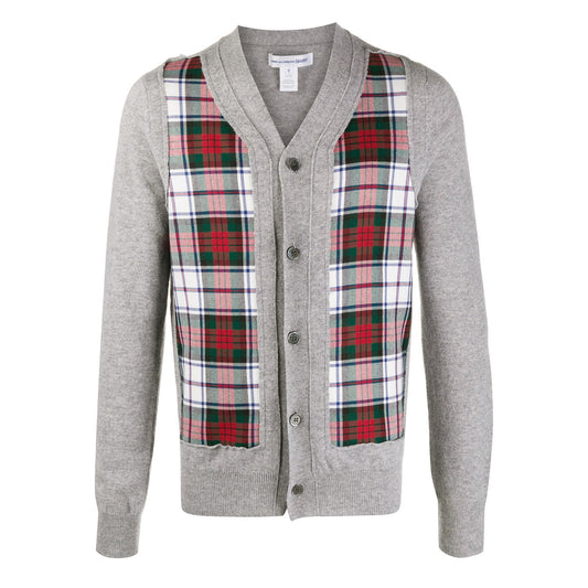 Comme des Garcons Shirt Plaid panel cardigan, Size Medium (**MENS** - fits like a Women's m/l)