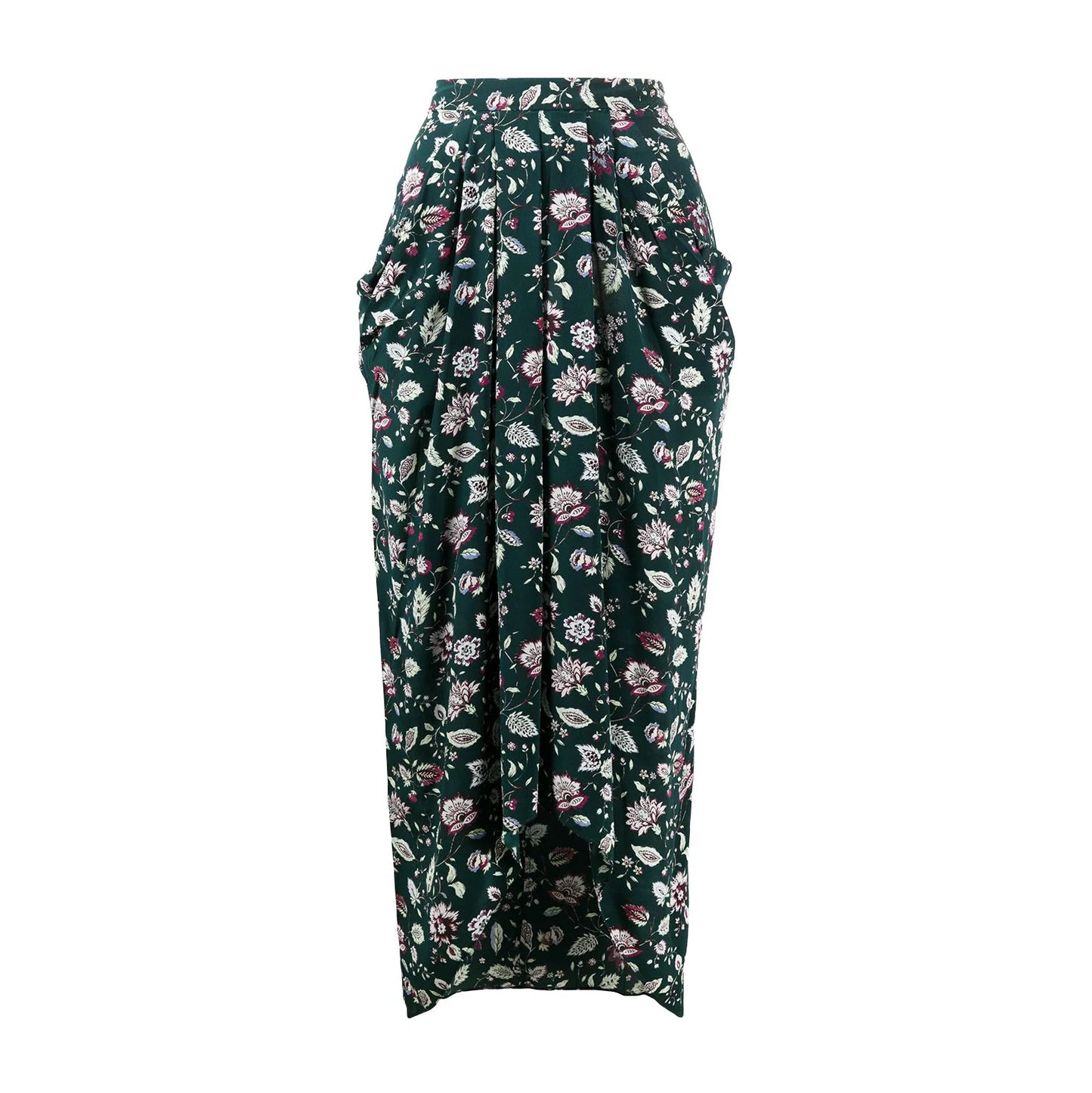 Isabel Marant "Ginkinali" Green Floral Silk Skirt, Size 34 (fits XXS)