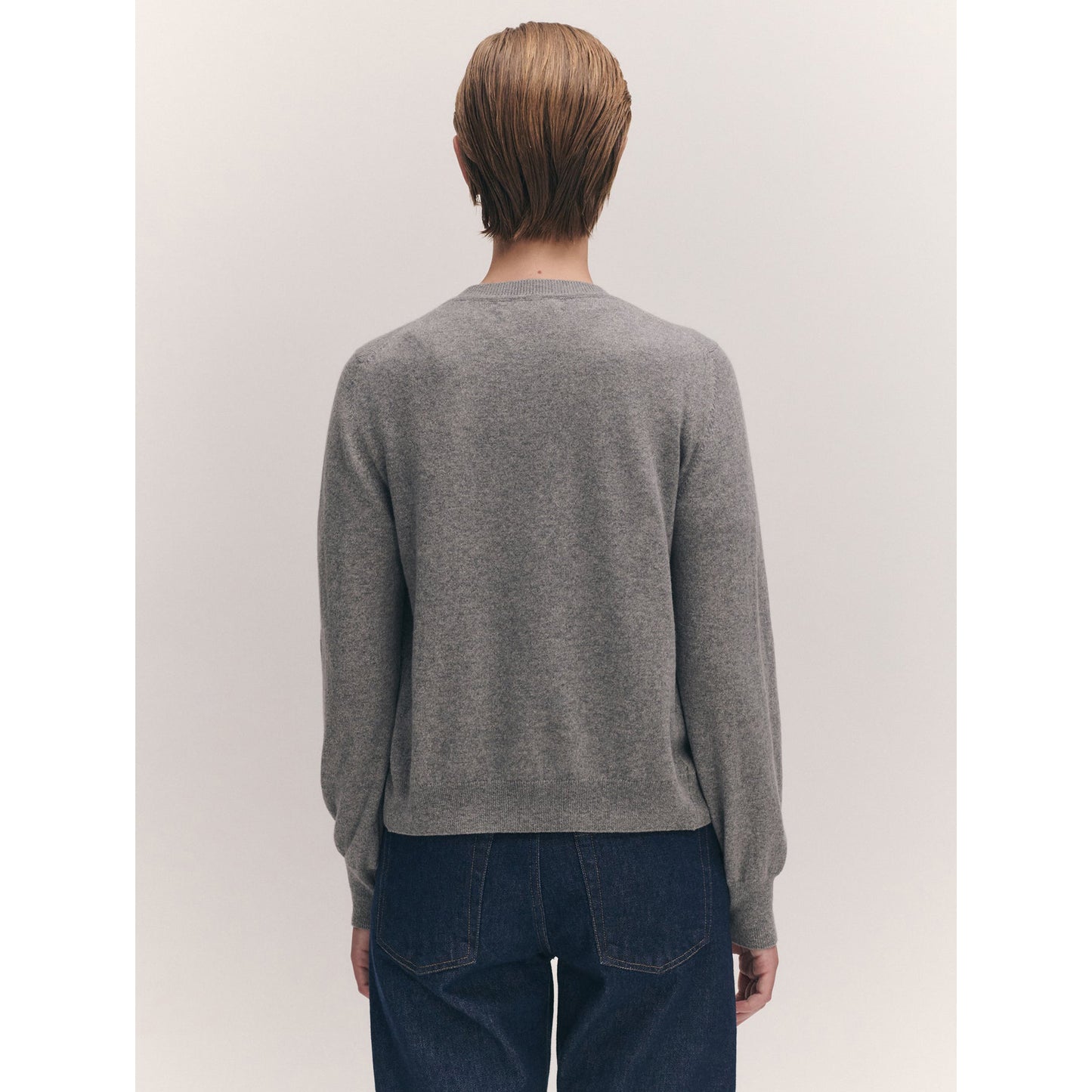 & Daughter "Enya" Cashmere/Cotton Cardigan in Grey, size Small