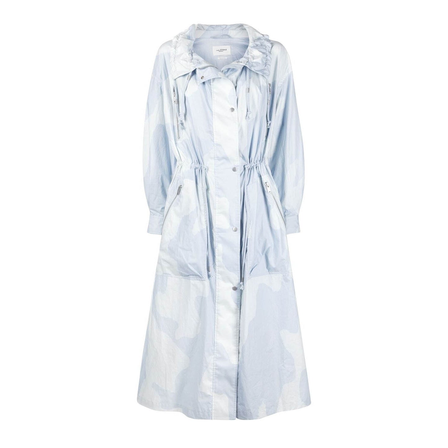 Isabel Marant Etoile Trench imprimé camouflage bleu clair « Dilumbi », taille 34 (convient à XS/S)