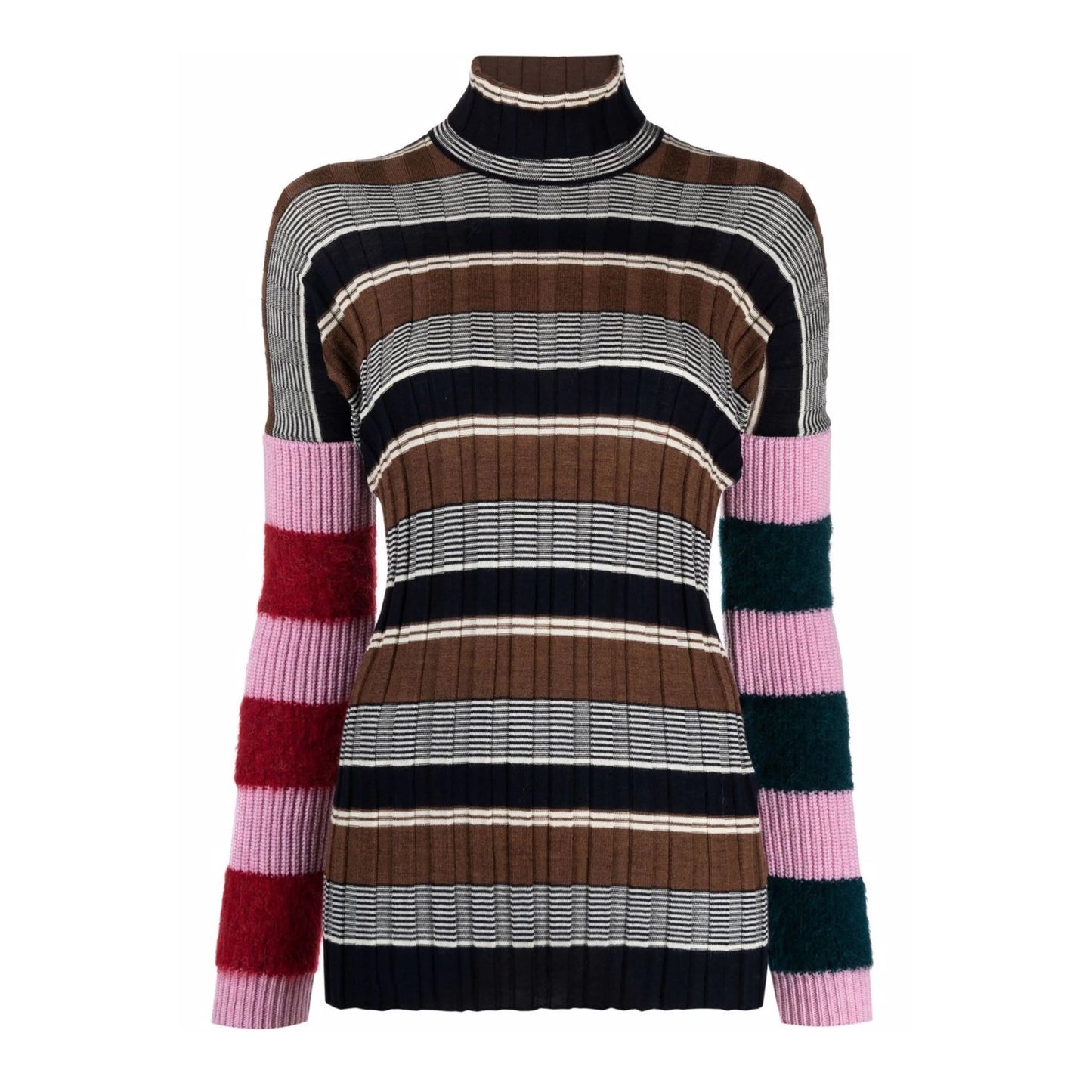 Colville Striped Turtleneck Sweater, Size Medium