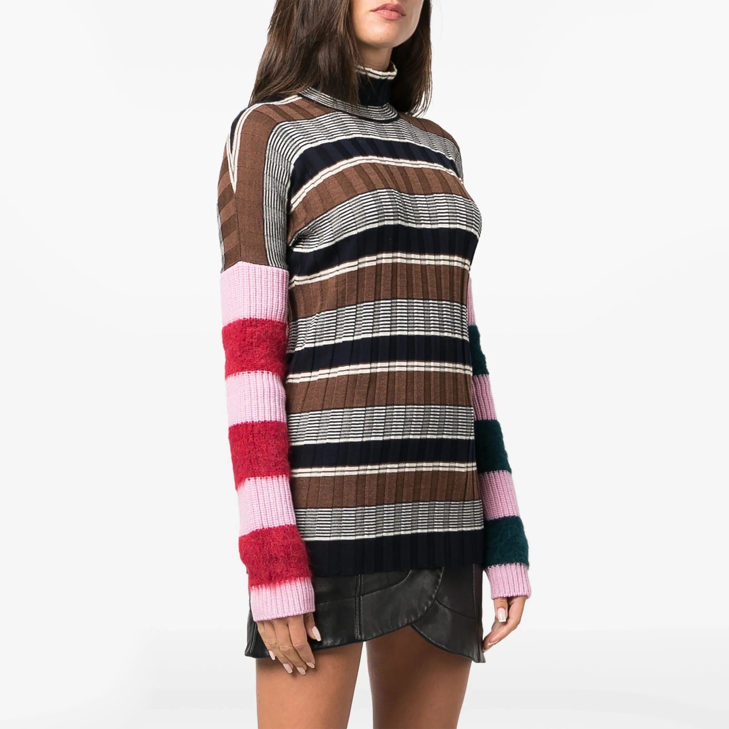 Colville Striped Turtleneck Sweater, Size Medium