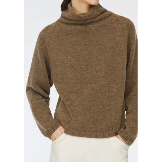 Masscob "Augusta" Funnel Neck Sweater in Brown, size Small