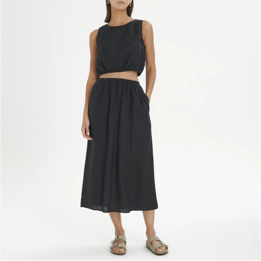 Xirena Black Linen "Loretta" Skirt, size XS