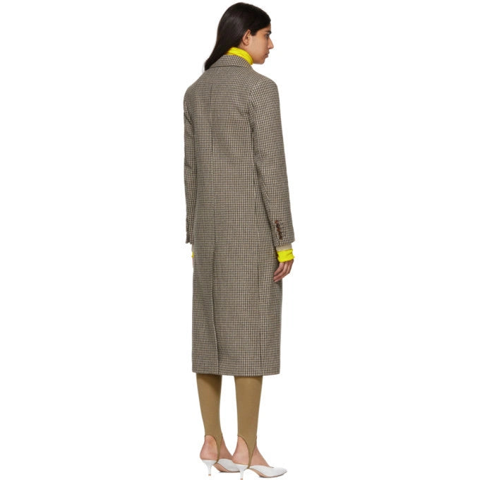 Joseph "Marko" Houndstooth Coat in Taupe/Brown/Grey, size 36
