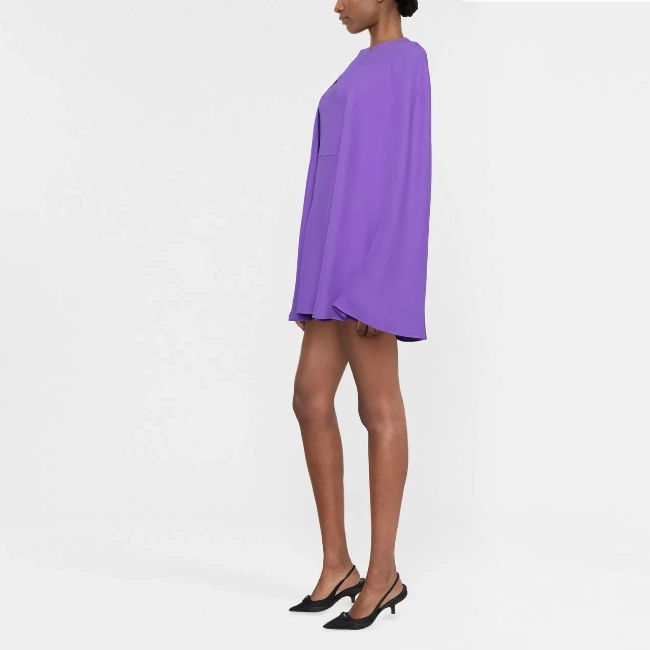 Valentino Silk Cape Dress in Purple, size 36 (fits size 0)