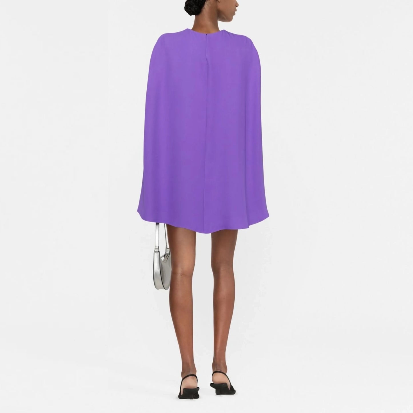 Valentino Silk Cape Dress in Purple, size 36 (fits size 0)