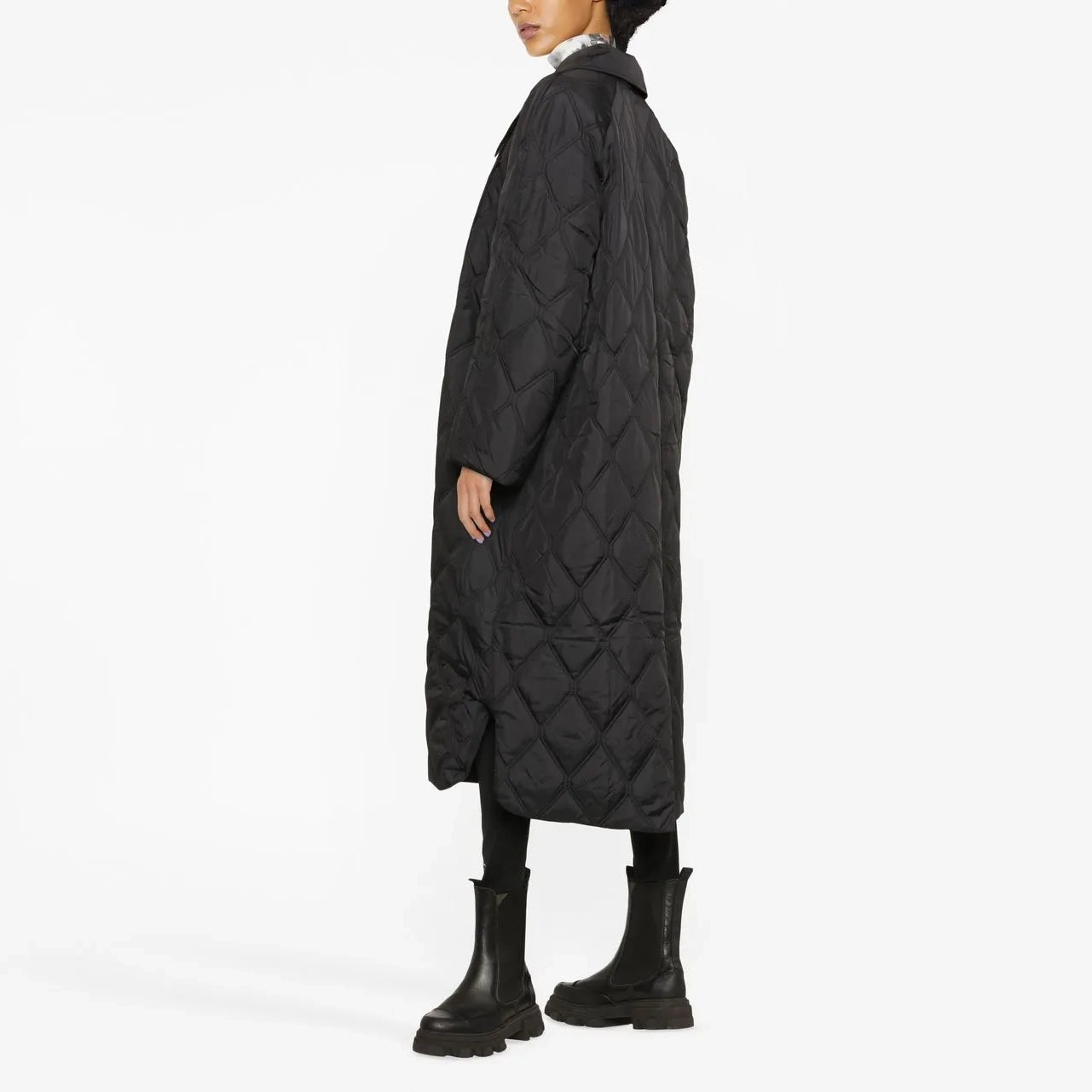 Ganni Quilted jacket in Black, size 36