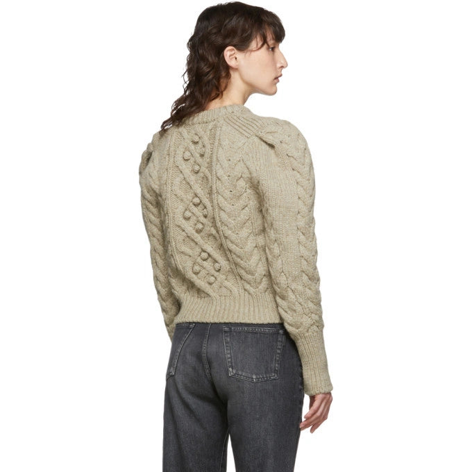 Isabel Marant "Milford" Cable Knit Sweater in Yellow, size 38 (size small ish)