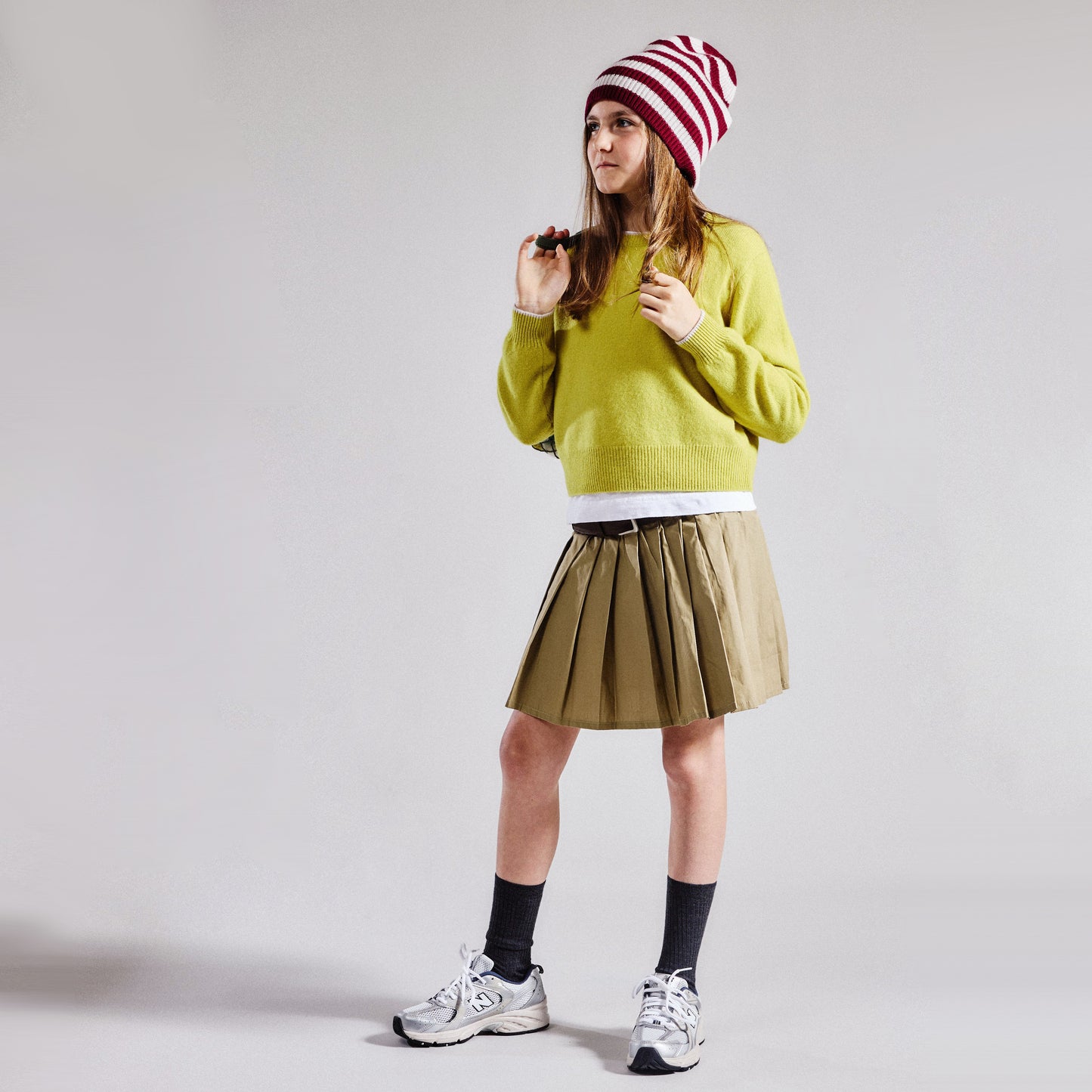 ** KIDS ** Maan Pleated Skirt in Tan, size 12 years