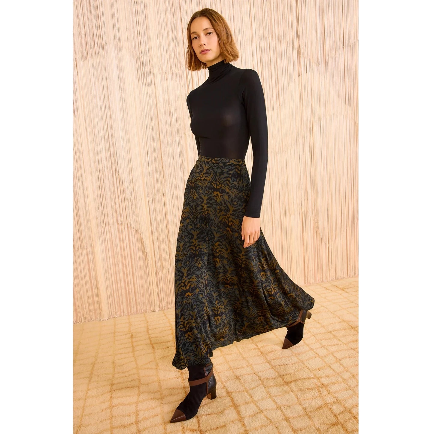 Ulla Johnson "Paola" Jersey Skirt in "Desert Jasper", size Medium