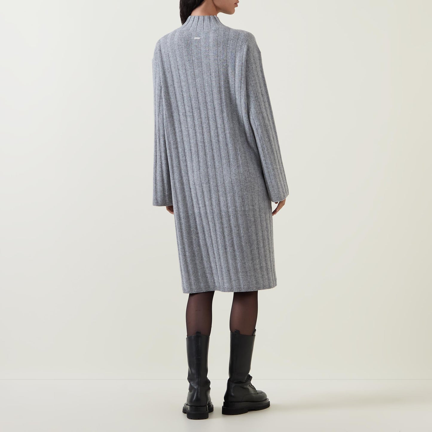 Barbour "Sophia" Ribbed Knit Dress in Grey, size Small