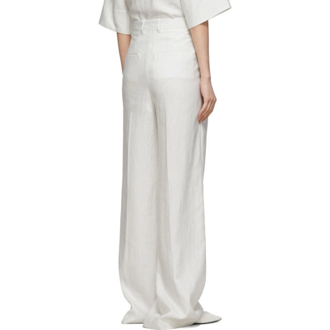 Joseph "Benton" Chintz Linen Pants in Off-White, size 38 (size 4/6)