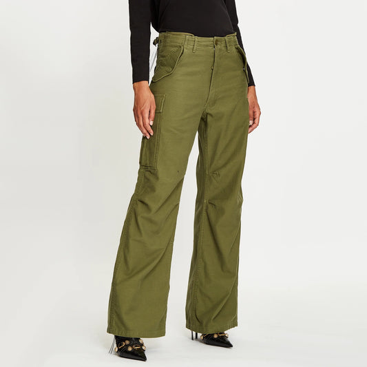 R13 Oversize Cargo Pants in Olive Green, size 27 (fits 27/28) ** HEMMED **