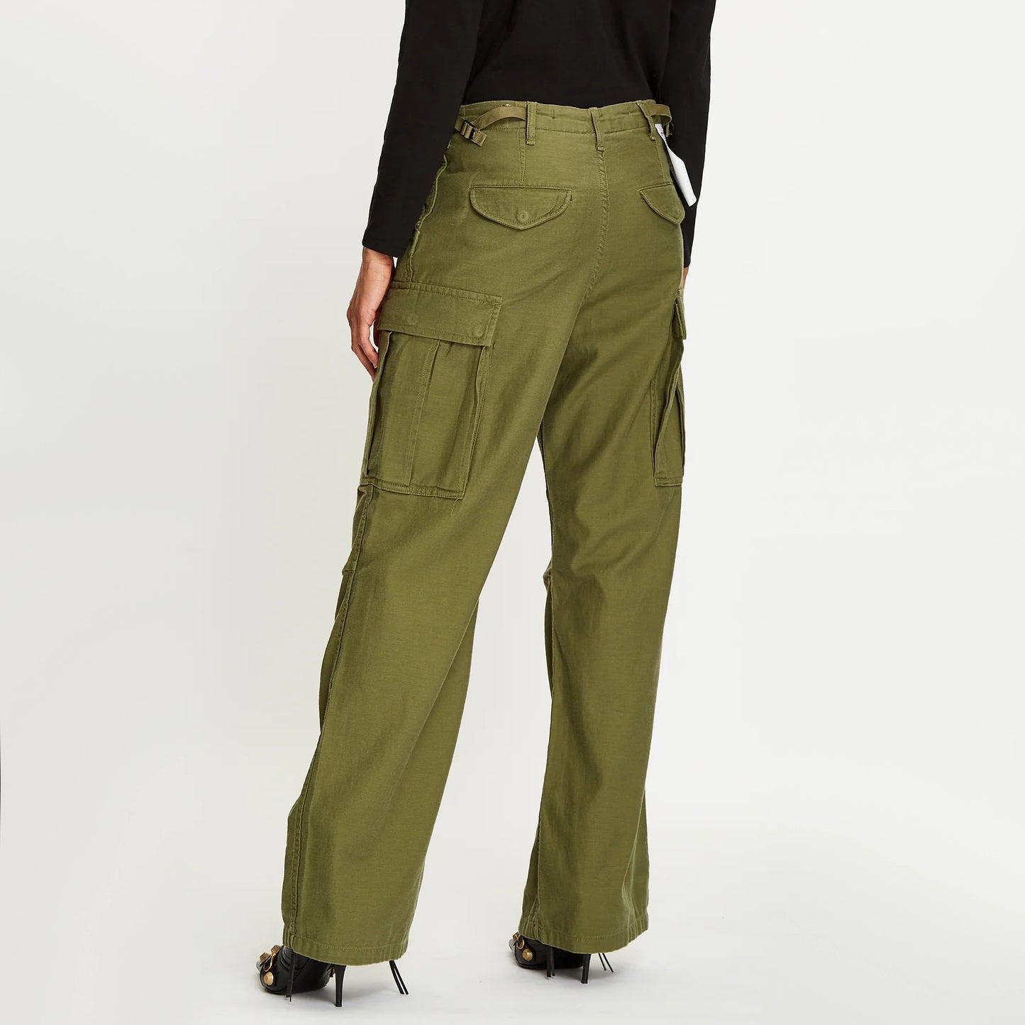 R13 Oversize Cargo Pants in Olive Green, size 27 (fits 27/28) ** HEMMED **